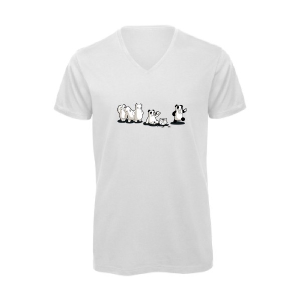 T-shirt bio col V original Homme  - I just wanna be a panda - 
