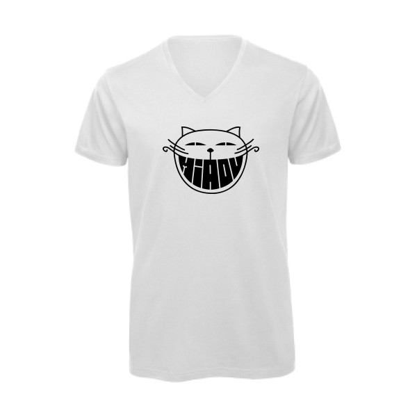 The smiling cat - T-shirt bio col V chat -Homme-B&C - Inspire V/men - thème humour et bd -