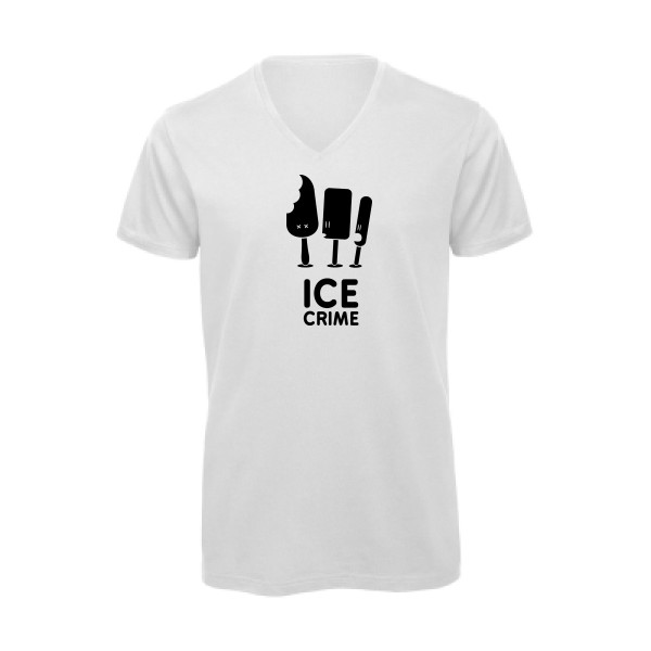 T-shirt bio col V original Homme  - Ice Crime - 