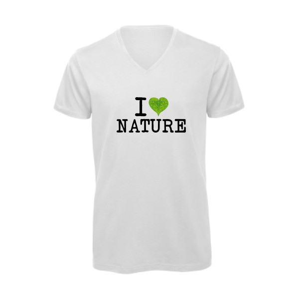 T-shirt bio col V Homme original sur le thème de l'écologie - Naturophile - 
