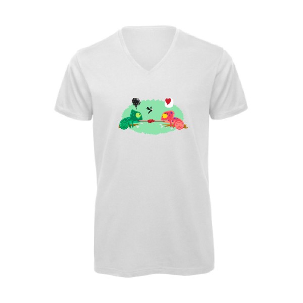  T-shirt bio col V Homme original - poor chameleon - 