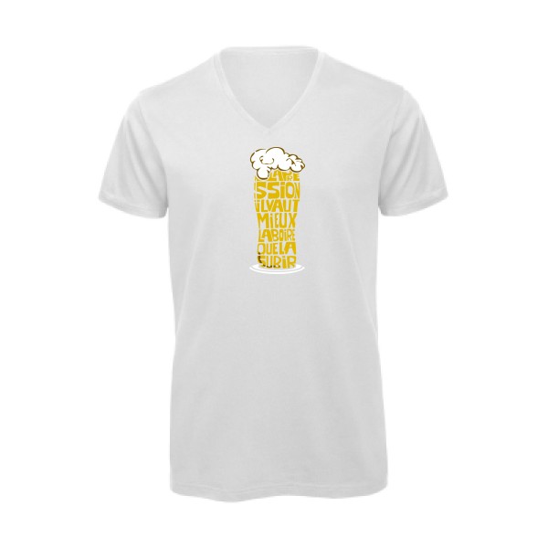 La pression -T-shirt bio col V humour alcool Homme  -B&C - Inspire V/men -Thème humour et alcool -