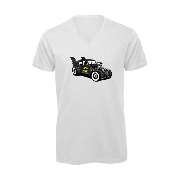 Bat'Deuch -T-shirt bio col V batman Homme  -B&C - Inspire V/men -Thème humour et parodie -