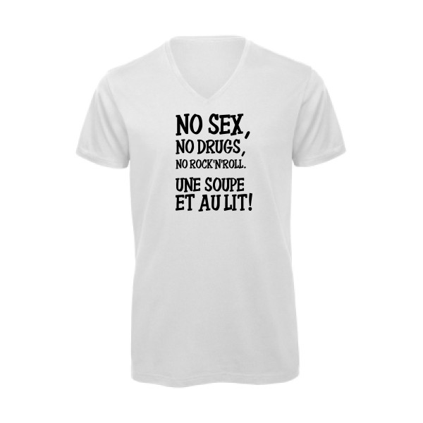 NO... - T-shirt bio col V  rock - modèle B&C - Inspire V/men -thème musique et rock'n'roll-