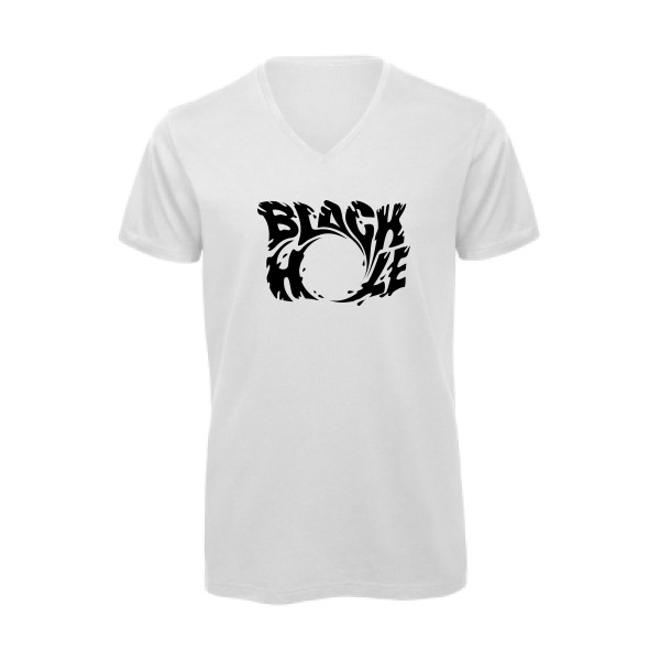 T-shirt bio col V original Homme  - Black hole - 