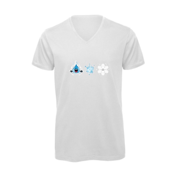 SnowFlake - T-shirt bio col V drôle Homme  -B&C - Inspire V/men - Thème original et drôle -