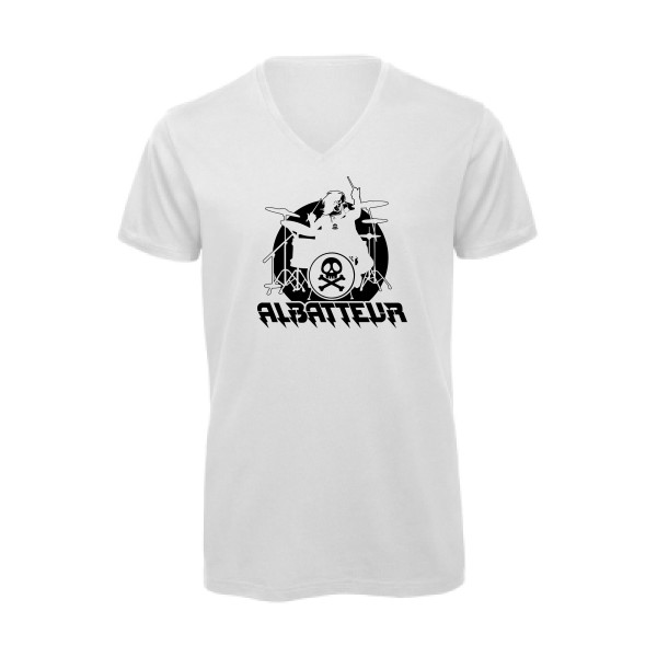 ALBATTEUR - T-shirt bio col V rock pour Homme -modèle B&C - Inspire V/men - thème vintage et musique -