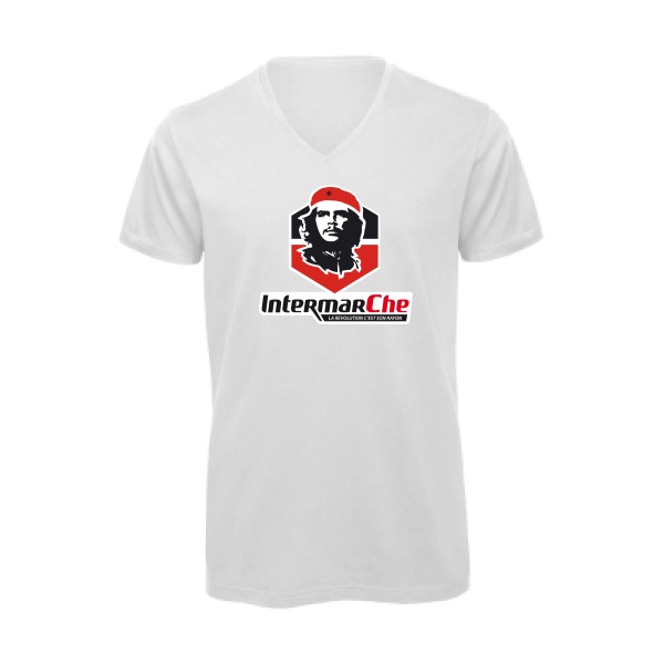 IntermarCHE - T-shirt bio col V detournement Homme - modèle B&C - Inspire V/men -thème revolution et parodie -