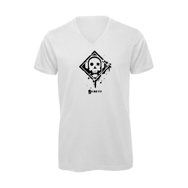 GAMERZ - T-shirt bio col V geek Homme - modèle B&C - Inspire V/men - thème original et inclassable -