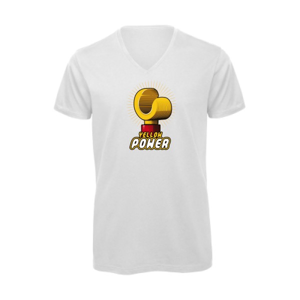 Yellow Power -T-shirt bio col V parodie marque - B&C - Inspire V/men