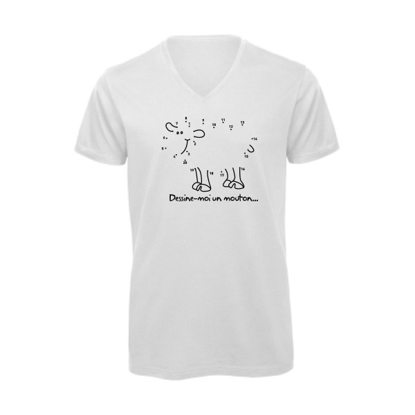 Dessine moi un mouton - T-shirt bio col V amusant pour Homme -modèle B&C - Inspire V/men - thème humour et culture -