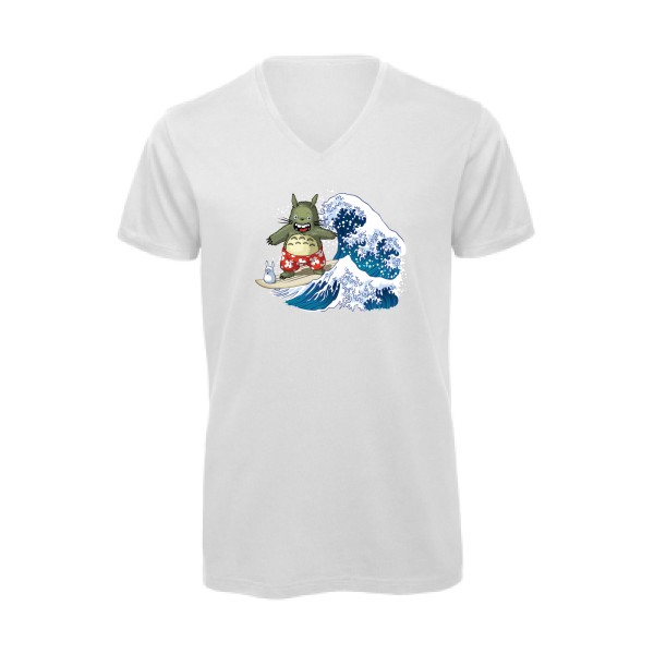 Totorokusai -T-shirt bio col V  surf -B&C - Inspire V/men -thème plage et soleil -
