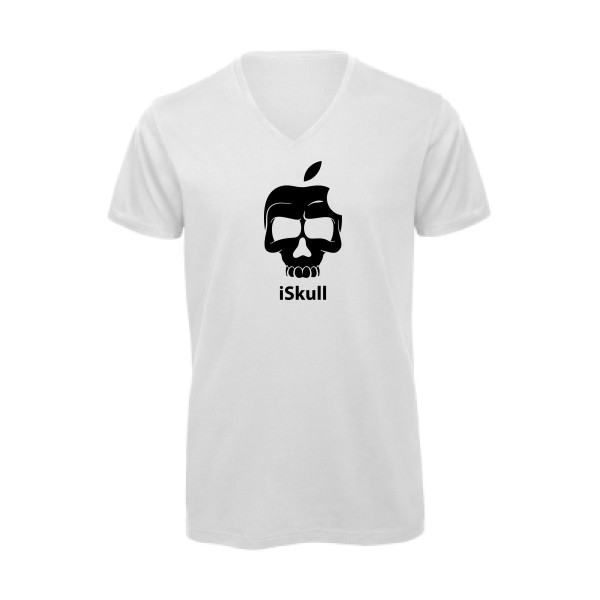 T-shirt bio col V original Homme  - iSkull - 