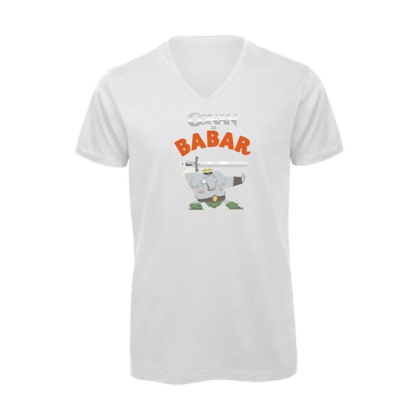 CONAN le BABAR -T-shirt bio col V parodie  -B&C - Inspire V/men - thème  cinema  et vintage - 