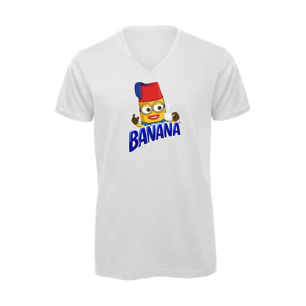 T-shirt bio col V Homme vintage - Banana - 