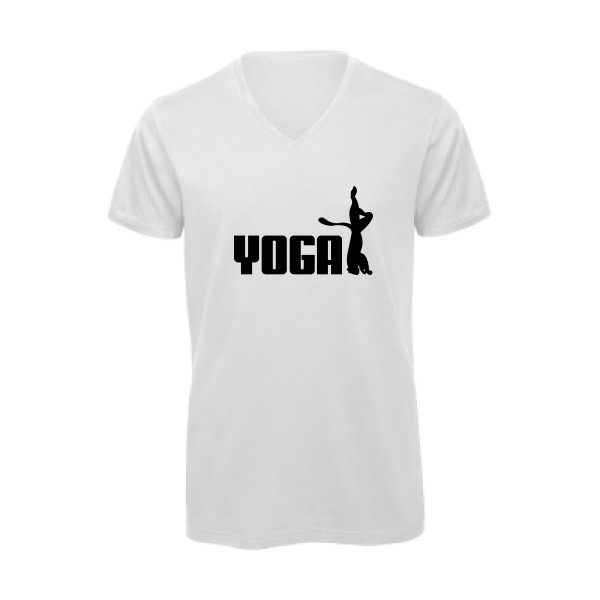 T-shirt bio col V Homme original - YOGA - 