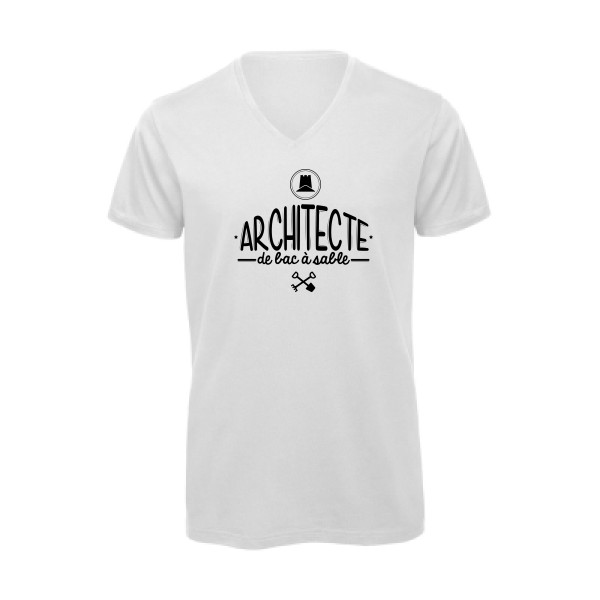 T-shirt bio col V - B&C - Inspire V/men - Architecte de bac à sable