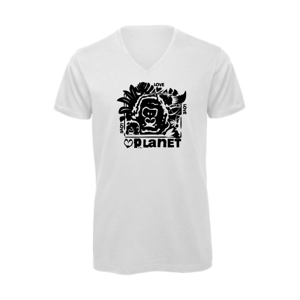 T-shirt bio col V Homme original - love planet - 