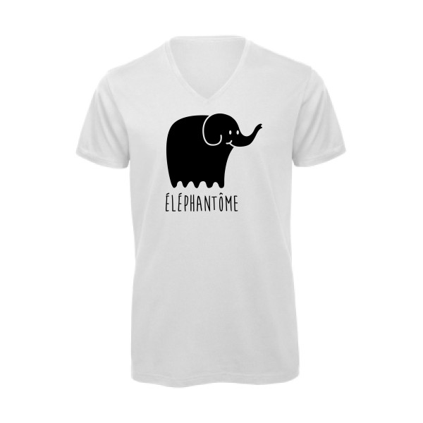 T-shirt bio col V Homme original - Eléphantôme - 