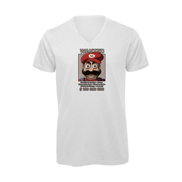 Wanted Mario-T-shirt bio col V Geek - B&C - Inspire V/men- Thème Geek -