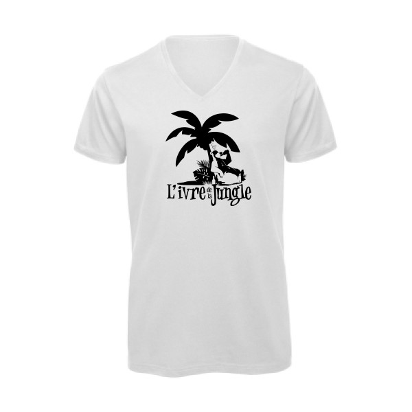 L'ivre de la jungle - T-shirt bio col V burlesque pour Homme -modèle B&C - Inspire V/men - thème humour alcool -