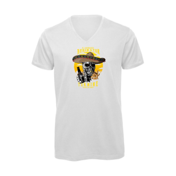 bibinator - T-shirt bio col V alcool Homme - modèle B&C - Inspire V/men -thème parodie alcool -