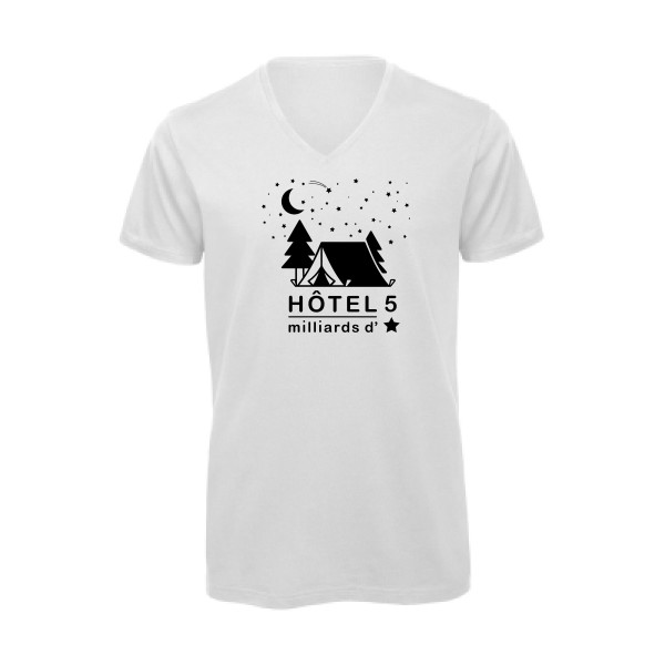 Le vrai luxe - T-shirt bio col V Homme imprimé- B&C - Inspire V/men - thème montagne et imprimé -