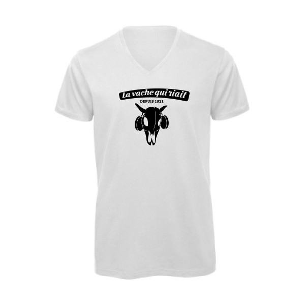 vache qui riait - B&C - Inspire V/men Homme - T-shirt bio col V rigolo - thème alcool humour -