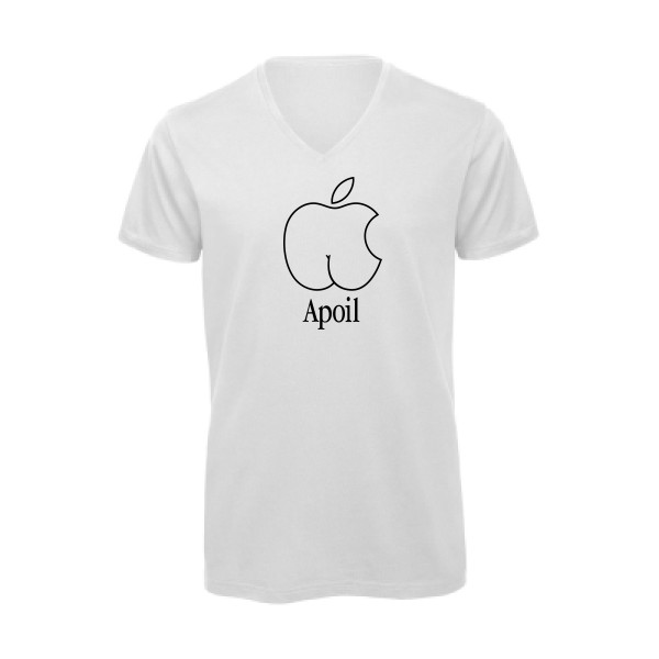 Apoil -T-shirt bio col V detournement marque 