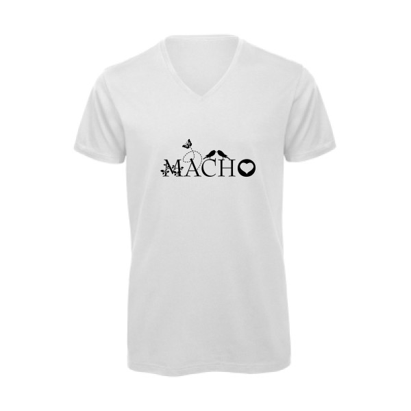 T-shirt bio col V original Homme  - macho rosato - 