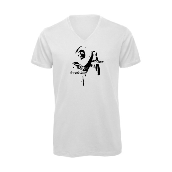 T-shirt bio col V original Homme  - RATM(without star) - 