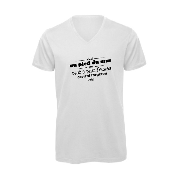 Proverbe à la con - T-shirt bio col V - modèle B&C - Inspire V/men -thème vêtement à message -