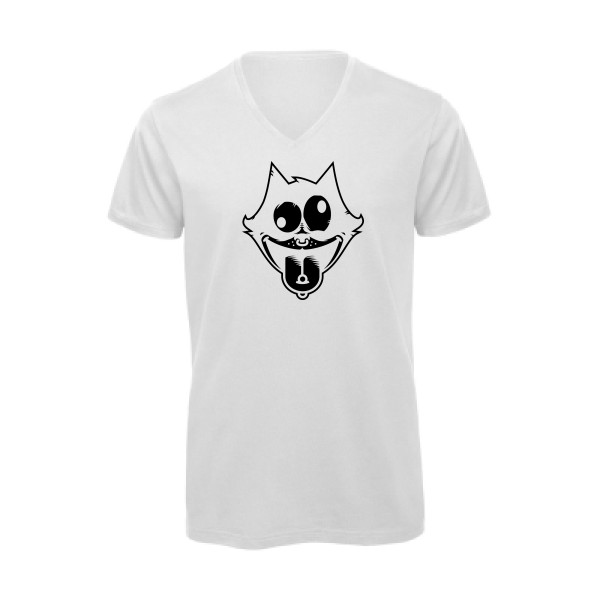Freak the cat ! - T-shirt bio col V - modèle B&C - Inspire V/men -thème bd et dessins animés -