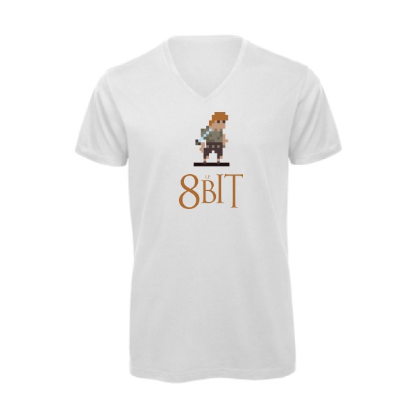 T-shirt bio col V original Homme  - Le 8Bit - 