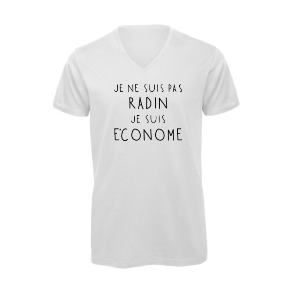 PICSOU - T-shirt bio col V geek Homme  -B&C - Inspire V/men - Thème humour et finance-