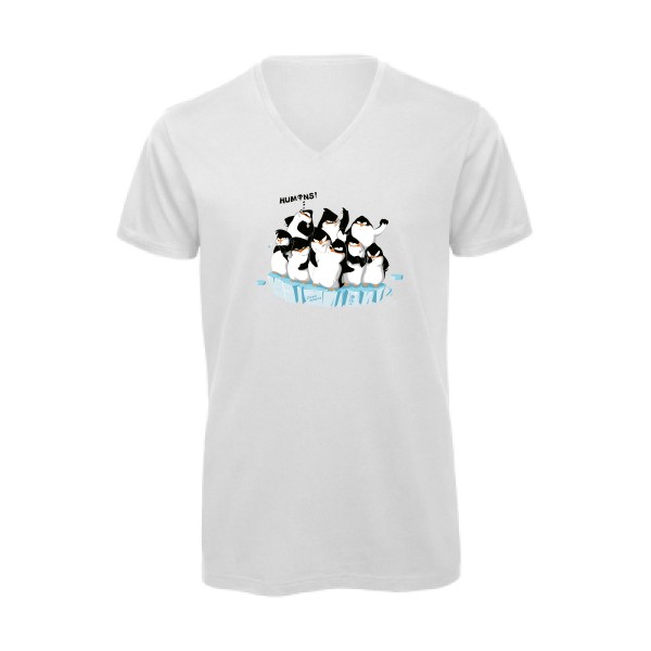F**king humans ! - T-shirt bio col V ecolo  - modèle B&C - Inspire V/men -thème original -