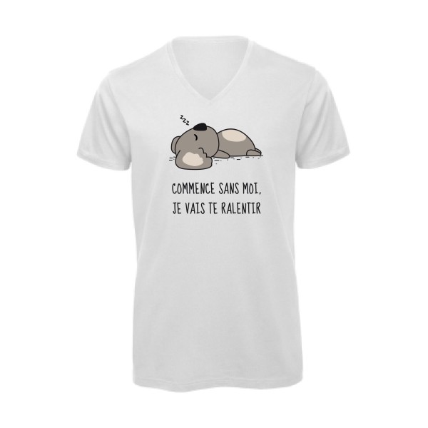 Dormir - T-shirt bio col V - modèle B&C - Inspire V/men -thème sieste et farniente -