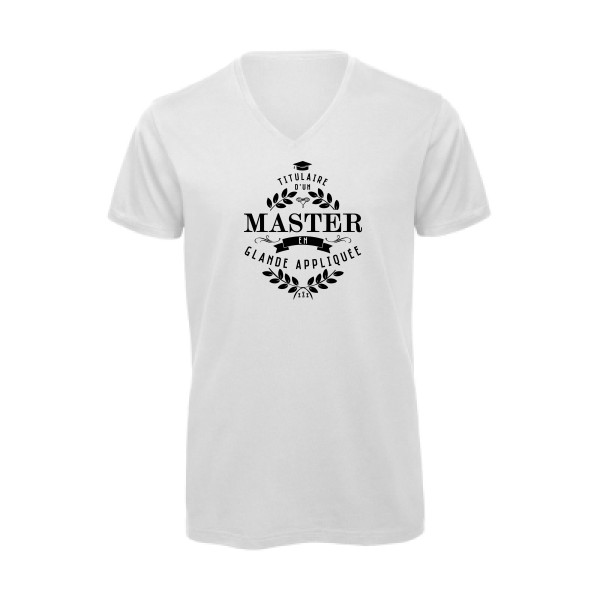 T-shirt bio col V - B&C - Inspire V/men - Master en glande appliquée