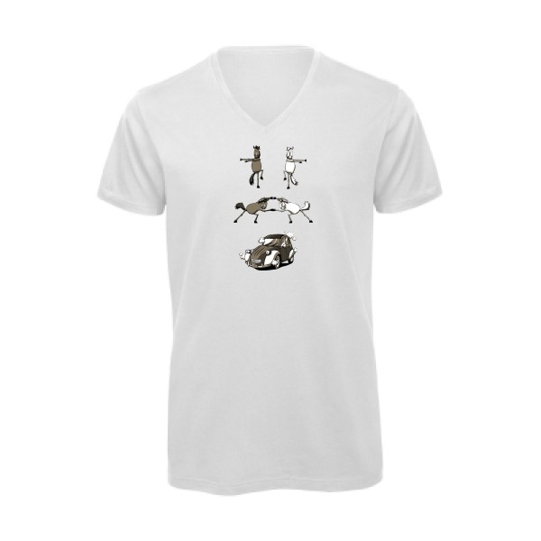 Fusion -T-shirt bio col V 2 cv -B&C - Inspire V/men -thème automobile -
