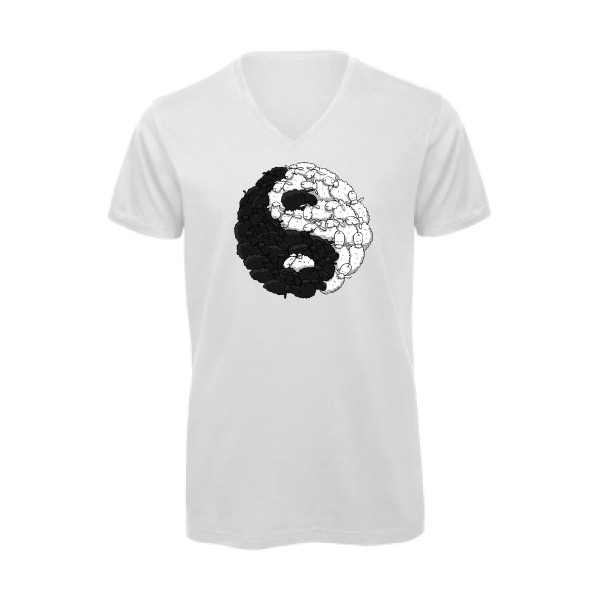 Mouton Yin Yang - Tee shirt humoristique Homme - modèle B&C - Inspire V/men - thème zen -