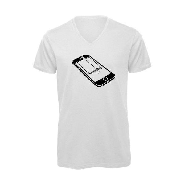Piège - T-shirt bio col V amusant pour Homme -modèle B&C - Inspire V/men - thème Geek et gamer -