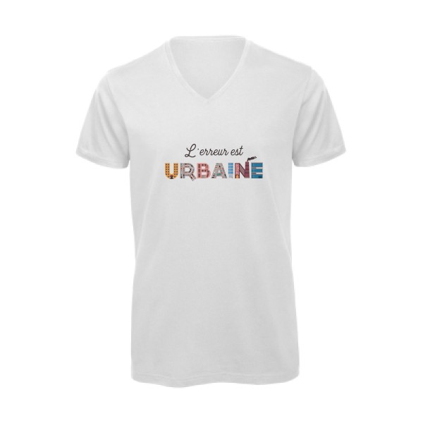 L'erreur est urbaine -T-shirt bio col V cool- Homme -B&C - Inspire V/men -thème  ecologie - 