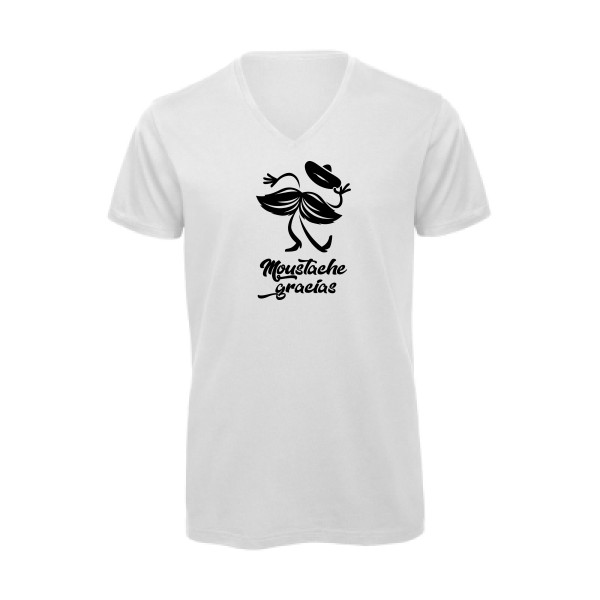 Presqu'spagnol - T-shirt bio col V délire pour Homme -modèle B&C - Inspire V/men - thème absurde et humour -