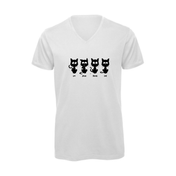 T shirt humour chat - un deux trois cat - B&C - Inspire V/men -
