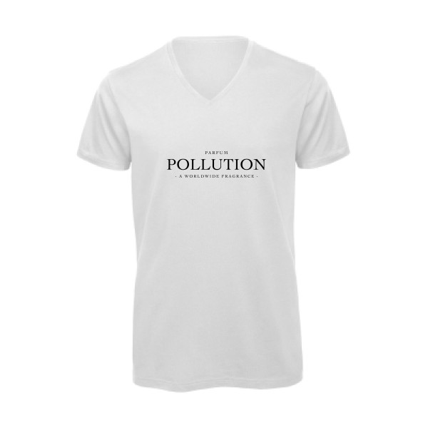 T-shirt bio col V original Homme  - Parfum POLLUTION - 