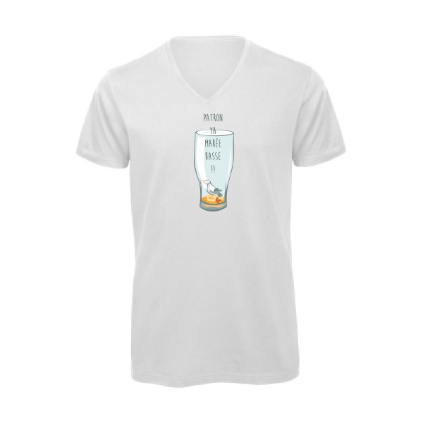 Marée basse - modèle B&C - Inspire V/men Homme - T-shirt bio col V - thème humour alcool -