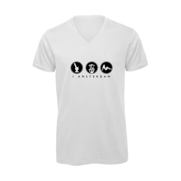  T-shirt bio col V original Homme  - IAMSTERDAM - 