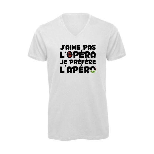 opérapéro - T-shirt bio col V apéro Homme - modèle B&C - Inspire V/men -thème humour alcool -