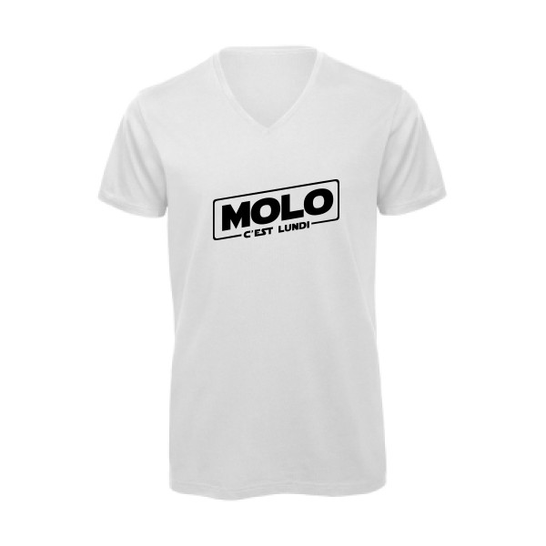 Molo c'est lundi -T-shirt bio col V Homme original -B&C - Inspire V/men -Thème original-