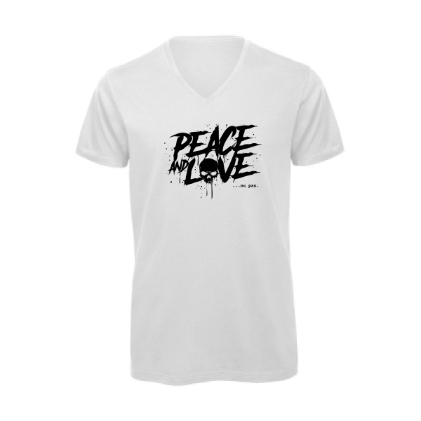 Peace or no peace - T shirt tête de mort Homme - modèle B&C - Inspire V/men -